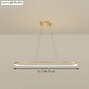 DecorBites™ Minimalist LED Gold Plated Pendant Light Fixture for Table - Metal Oblong Design