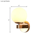 Modern gold opal glass ball wall light – living room sconce