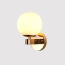Modern gold opal glass ball wall light – living room sconce