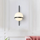 Modern gold opal glass orb wall sconce – living room light