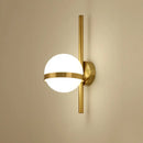 Modern gold opal glass orb wall sconce – living room light