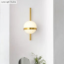 Modern gold opal glass orb wall sconce – living room light