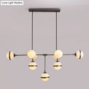 DecorBites™ Modern Glass Orb Chandelier with 9-Silver/Gold Finish Heads - Perfect Island Lighting for Restaurants & Hotels