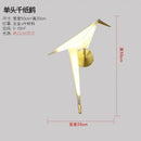 Modern gold origami bird led wall lamp for bedroom living room