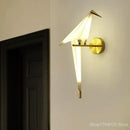 Modern gold origami bird led wall lamp for bedroom living room
