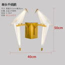 Modern gold origami bird led wall lamp for bedroom living room