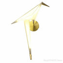 Modern gold origami bird led wall lamp for bedroom living room