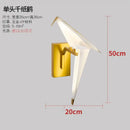 Modern gold origami bird led wall lamp for bedroom living room
