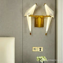 Modern gold origami bird led wall lamp for bedroom living room