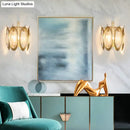 Modern gold oval crystal wall light – living room light fixture