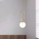 Modern gold oval glass ball pendant light dining room