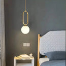 Modern gold oval glass ball pendant light dining room