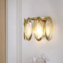 Modern gold oval sconce light living room glass wall fixture