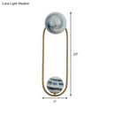 DecorBites™ Modern Gold Metal Oval Wall Sconce Light Fixture with 2 Bulbs for Living Room