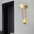 DecorBites™ Modern Gold Metal Oval Wall Sconce Light Fixture with 2 Bulbs for Living Room