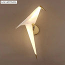 Modern gold paper crane dining room sconce birdie plastic shade
