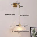 Modern gold petal led wall lights with pull chain bedroom sconce