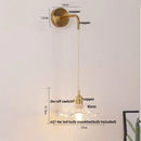 Modern gold petal led wall lights with pull chain bedroom sconce