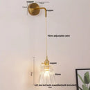 Modern gold petal led wall lights with pull chain bedroom sconce