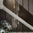 Modern gold plated led chandelier cascading living room pendant light