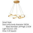 Modern gold plated led pendant lights dining room ring chandelier