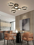Modern gold plated luxury chandelier living room crystal light ring