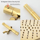 Modern gold plated thermostatic shower set with rainhead for bathroom
