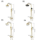 Modern gold plated thermostatic shower set with rainhead for bathroom