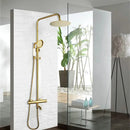 Modern gold plated thermostatic shower set with rainhead for bathroom
