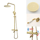 Modern gold plated thermostatic shower set with rainhead for bathroom