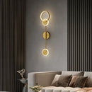 Modern gold plated three disc led wall lamp for bedroom