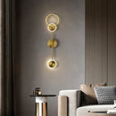 Modern gold plated three disc led wall lamp for bedroom
