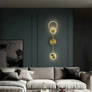 Modern gold plated three disc led wall lamp for bedroom