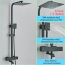 Modern gold rainfall shower faucet set bathroom thermostatic mixer