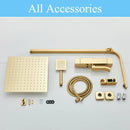 Modern gold rainfall shower faucet set bathroom thermostatic mixer