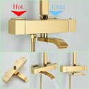 Modern gold rainfall shower faucet set bathroom thermostatic mixer
