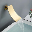 Modern gold rainfall shower system with handheld sprayer bathroom set