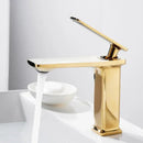 Modern gold rectangular brass basin faucet bathroom mixer tap
