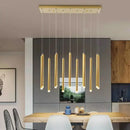 Modern gold rectangular chandelier dining room pendant lights