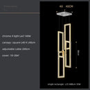 Modern gold rectangular crystal led pendant light for stairs