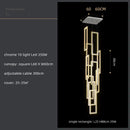 Modern gold rectangular crystal led pendant light for stairs