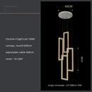 Modern gold rectangular crystal led pendant light for stairs