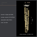 Modern gold rectangular crystal led pendant light for stairs