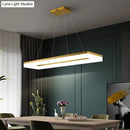 Modern gold rectangular led ceiling light for kitchen island