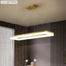 Modern gold rectangular led ceiling light for kitchen island