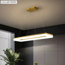 Modern gold rectangular led ceiling light for kitchen island