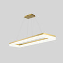 Modern gold rectangular led ceiling light for kitchen island