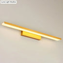Modern gold rectangular led vanity sconce bathroom wall light