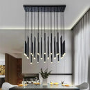 Modern gold rectangular pendant lights dining room chandelier