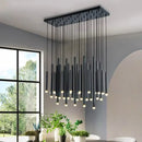 Modern gold rectangular pendant lights dining room chandelier